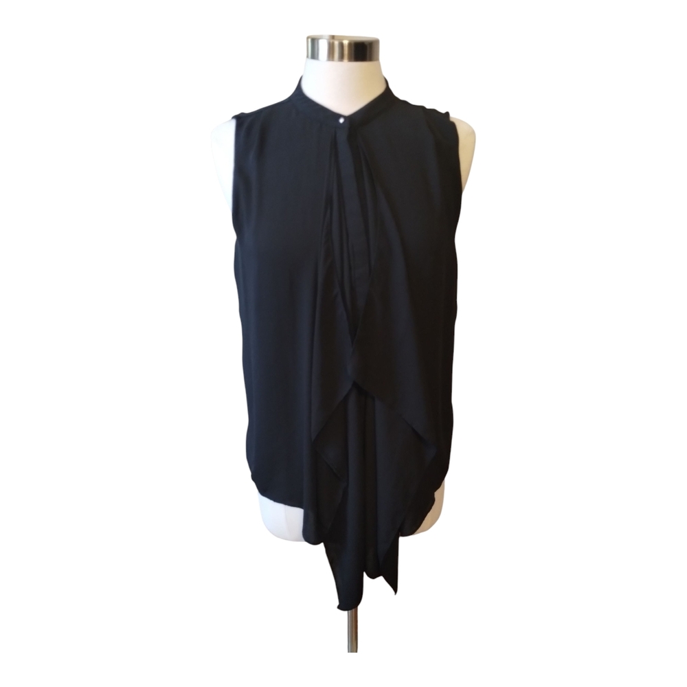 H&M Top Black Draped Sleeveless Blouse